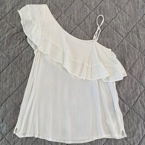 Abercrombie and fitch embroidered one shoulder top